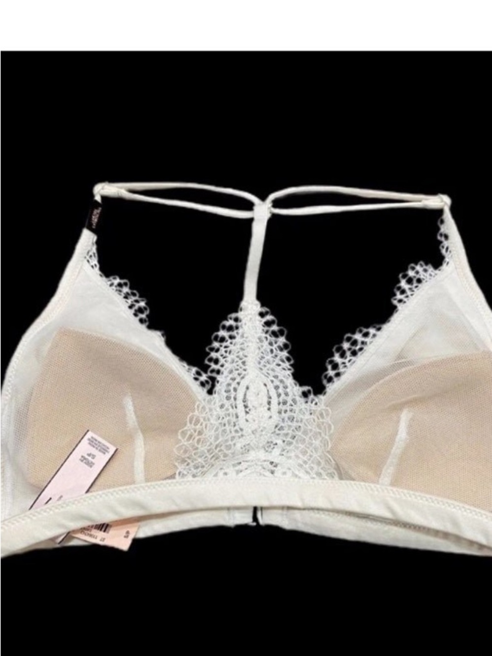 White Lace Halter Bralette Set with Sheer Lace Skirt - Picture 8 of 12